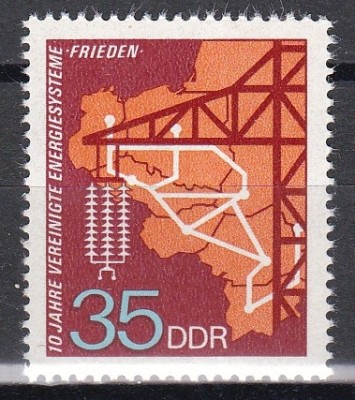Germania RDG 1973 - A 10-a aniversare a sistemului energetic &amp;bdquo;Pace&amp;rdquo;, MNH foto