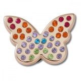 Jibbitz Crocs Gold Rainbow Encrusted Butterfly, Crocs Jibbitz