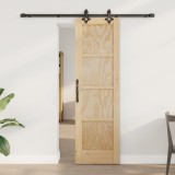 vidaXL Ușă glisantă Natural și Negru 61 x 198,5 cm Lemn masiv de pin 3445503