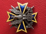 Superba decoratie militara Polonia ,Email GALBEN si ALBASTRU , cu metal ..stare excelenta