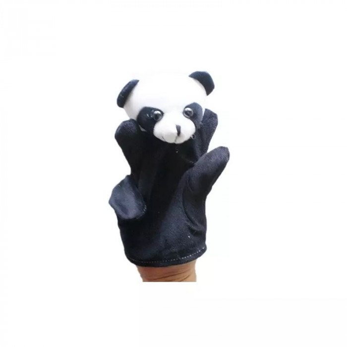 Marioneta de mana model animalut, 22.5 cm, Gonga&reg; Negru