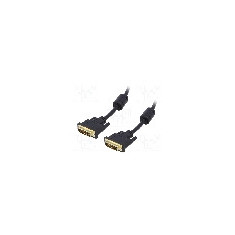Cablu DVI - DVI, din ambele par&#355;i, DVI-I (24+5) mufa, 1.8m, negru, AKYGA - AK-AV-02