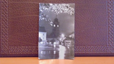 R.P.R. - SIBIU - VEDERE NOCTURNA DIN PIATA REPUBLICII - CIRCULATA, TIMBRATA. foto