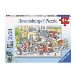 Cumpara ieftin Puzzle 2 in 1 - Eroi in actiune, 48 piese