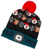 Caciula de Craciun cu LED Strend Pro Ho-Ho, verde-negru, USB