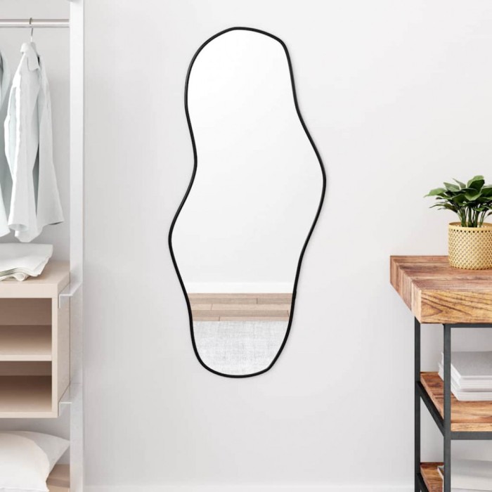 Oglindă de perete, negru, 100x45 cm