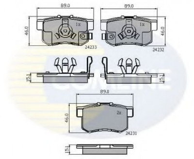 Set placute frana,frana disc HONDA CR-V II (RD) (2001 - 2006) COMLINE CBP31736 foto