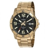Casio MTP-VD01G-1B Ceas Bărbați Quartz Cadran Negru Brățară Aurie 45mm