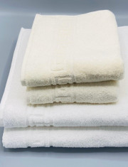Set prosoape hoteliere Premium Andronia Towels, Bej, 100% bumbac, model grecesc foto