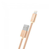 Hoco Knitted X2 Cablu de date USB 2.0 la Lightning pentru Apple iPhone Culoare Aur, Lungime 2 Metri