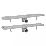 Cumpara ieftin Rigola liniara de dus 2 buc., 630 x 140 mm, otel inoxidabil