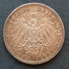 3 Mark "Wilhelm II v Preussen" 1910, Statele germane - G 4449
