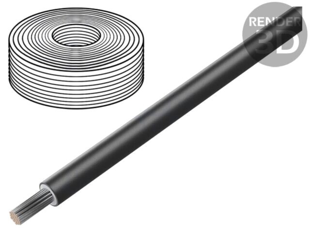 Cablu H1Z2Z2-K 6mm2 LSZH Negru 100m 1,5kV CPR Eca QOLTEC