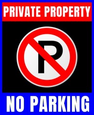 Private property no parking signs foto