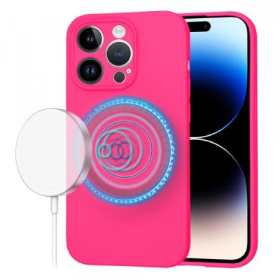 Husa MagSafe pentru Apple iPhone 14 Pro, Techsuit, SoftFlex, Roz Inchis foto