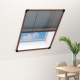 VidaXL Plasă insecte plisse pentru ferestre, maro, 60x80 cm, aluminiu