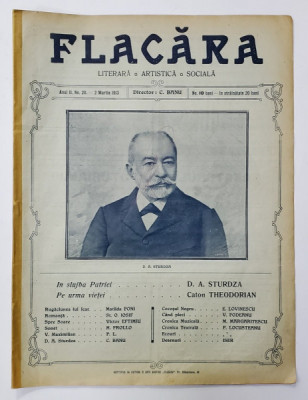 FLACARA , LITERARA , ARTISTICA , SOCIALA , ANUL II , NR. 20 , 2 martie 1913 foto