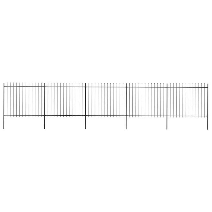 vidaXL Gard de grădină cu v&acirc;rf tip suliță din oțel 892,5x150 cm, negru