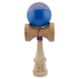 Kendama X Originala, Profesionala, Cyrax, Big Cups V2, Super Sticky cu Cupe Mari, Rulment Metalic, din lemn 18 cm, Ata 55 cm, Mov/Albastru