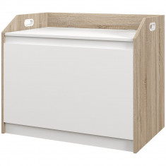 HOMCOM Cutie de Depozitare Modernă cu Lift Top și Spațiu Ascuns pentru Intrare, Living, Cameră de Joacă, 62.4x40x51.5 cm, Alb