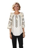 Bluza dama RS25 bej , marimea 3XL, Casual, Bumbac