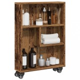 vidaXL Cărucior depozitare &icirc;ngust lemn vechi 48x13x68cm lemn prelucrat