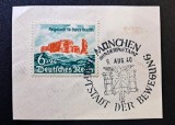 Germania / Deutsches Reich 1940 Fragment Comemorativ "Helgoland 50 Jahre deutsch" (6+94 Rpf Policrom) Ștampilat special M&uuml;nchen - CKL2
