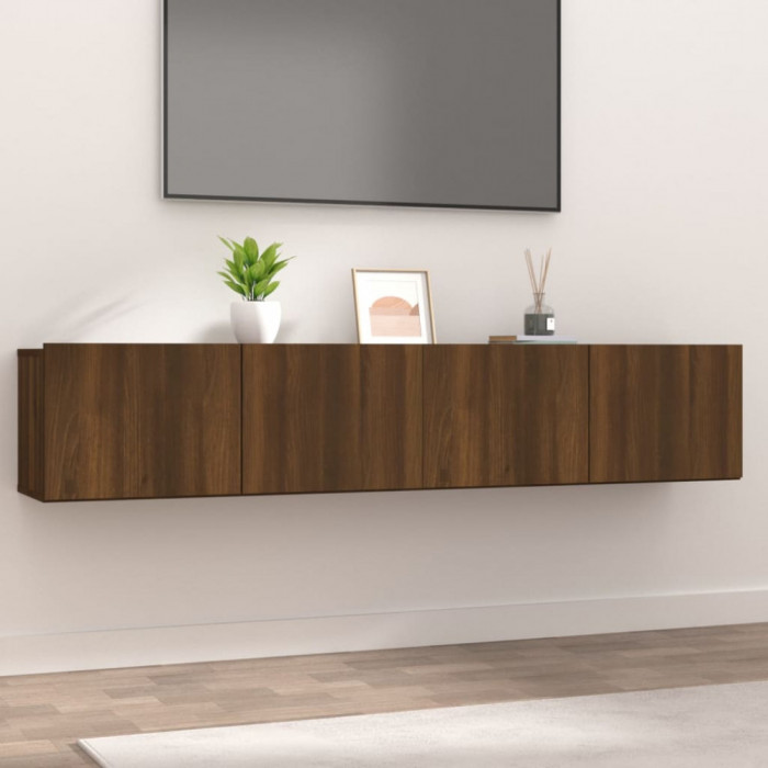 Comode TV, 2 buc., stejar maro, 80x30x30 cm, lemn prelucrat GartenMobel Dekor