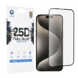 Folie de protectie Ecran Lito pentru Apple iPhone 15 Pro Max, Sticla Securizata, Full Glue, 2.5D, Neagra
