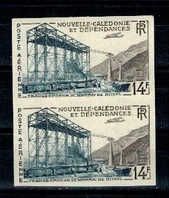 New Caledonia 1955 - Minerit, posta aeriana, pereche ndt neuzata foto