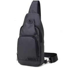 Rucsac crossbody Arctic Hunter, cu bareta ajustabila, impermeabil, negru, model AHXB135 foto