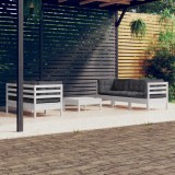 Gossi set mobilier gradina cu perne antracit, 6 piese, lemn masiv pin