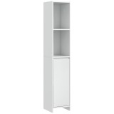 HOMCOM Dulap de Baie cu Dulăpior și 2 Compartimente Deschise, Mobilier Baie cu Spațiu de Depozitare, 30x30x160 cm, Alb | Aosom Romania