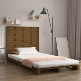 VidaXL Tăblie de pat pentru perete, maro miere, 141x3x91,5 cm lemn pin