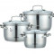 Set 3 oale inox cu capac sticla, Bohmann, 2.1L, 2.9L, 3.9L