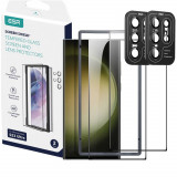 Cumpara ieftin Folie Ecran pentru Samsung Galaxy S23 Ultra + Folie Camera (set 2), ESR Screen Shield, Clear