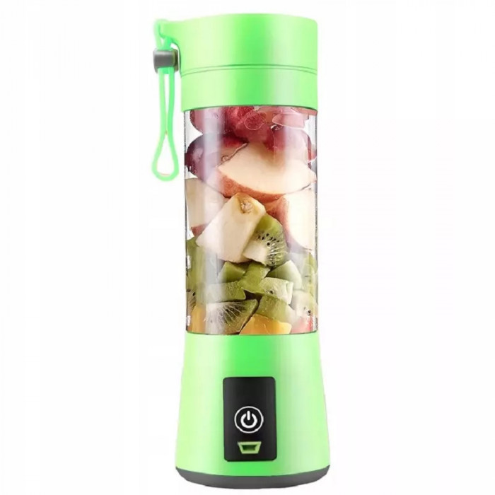 Blender, juicer, portabil, 350 ml, cu incarcare usb, Gonga&reg; Verde