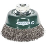Perie cupa Osborn din inox 80 mm M14, sarma ondulata 0,30 mm