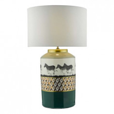 Veioza Callie Table Lamp Green/Gold Zebra Motif Base Only