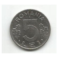 (No1) moneda-ROMANIA -5 Lei 1993