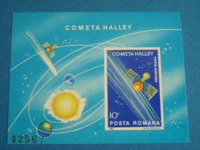 M1 TX3 4 - 1986 - Intoarcerea Cometei Halley - colita nedantelata foto