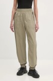 P.E Nation pantaloni Pitlane femei, culoarea verde, uni, 251P104