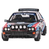 Macheta Lancia Delta integrale. tri. to biason a. sacco monte carlo scara 1/18 negru rosu si albastru