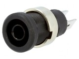 Conector banană 4mm soclu 25A 1kV negru nichelat