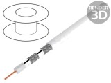 Cablu coaxial Goobay s&acirc;rmă CCS PVC alb 500m &Oslash;7mm