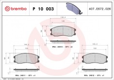 BREMBO P 10 003 PRIME LINE set placute frana,frana disc foto