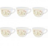 Set 6 Cesti Cafea Opal Albe Model Garden 220ml DNC60215