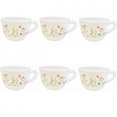 Set 6 Cesti Cafea Opal Albe Model Garden 220ml DNC60215 foto
