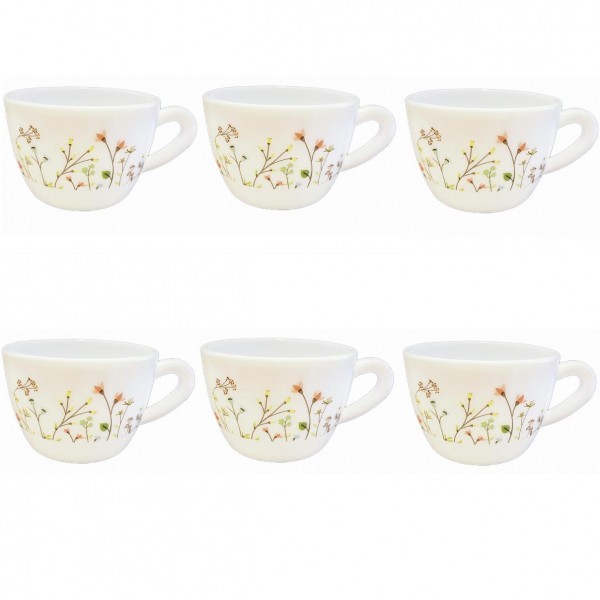 Set 6 Cesti Cafea Opal Albe Model Garden 220ml DNC60215