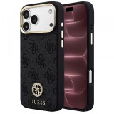 Husa MagSafe pentru Apple iPhone 18 Pro Max / 17 Pro Max, Guess, 4G Strass Logo, Neagra